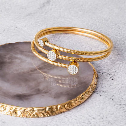 Yani – Bracelet Jonc Torsadado Ornado de Piedras