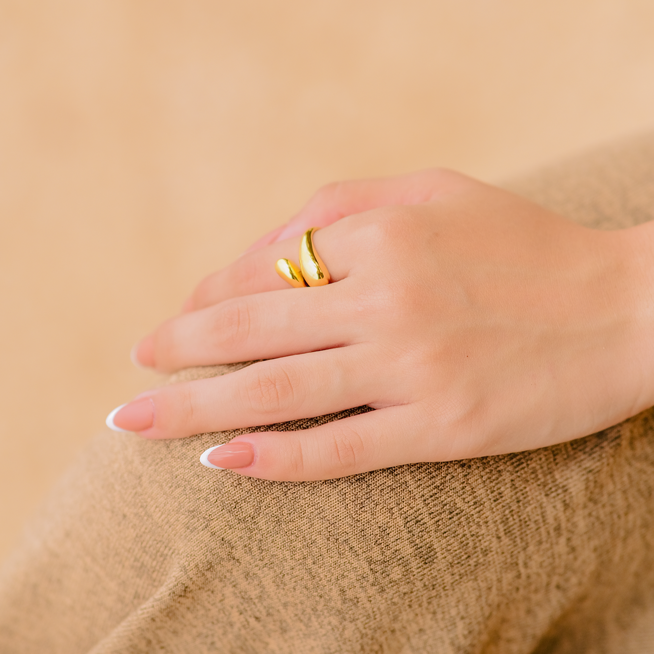 Anillo gota de agua - Anillo envolvente minimalista