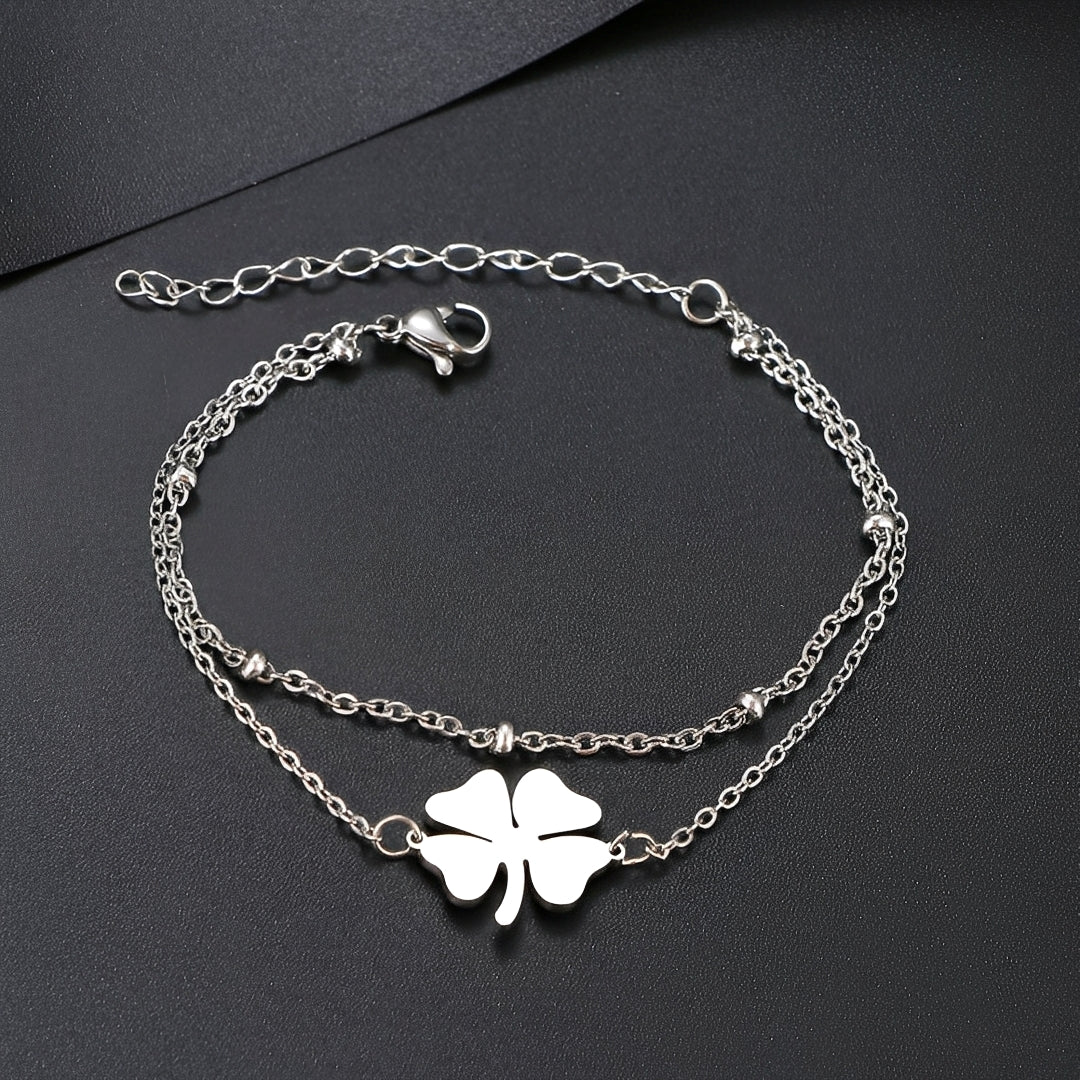 Sanya – Pulsera Trébol Dorado & Plateado