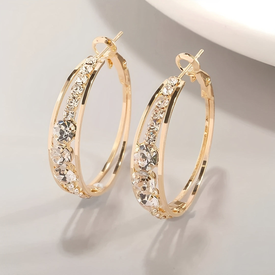 Alina – Pendientes Aros Elegantes con Brillo