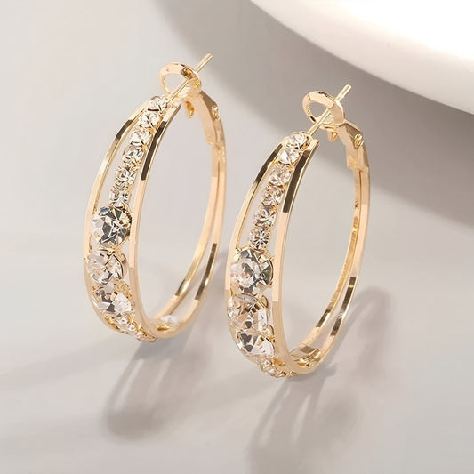 Alina – Pendientes Aros Elegantes con Brillo