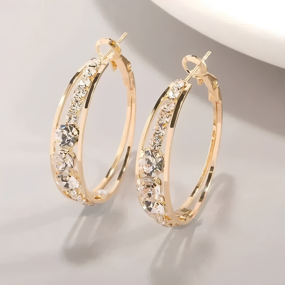 Aretes con Acabado de Cristal Facetado