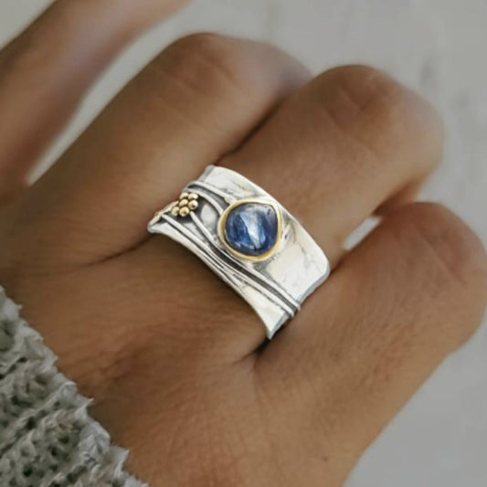 Naela – Anillo Bohemio con Piedras Naturales para Meditación