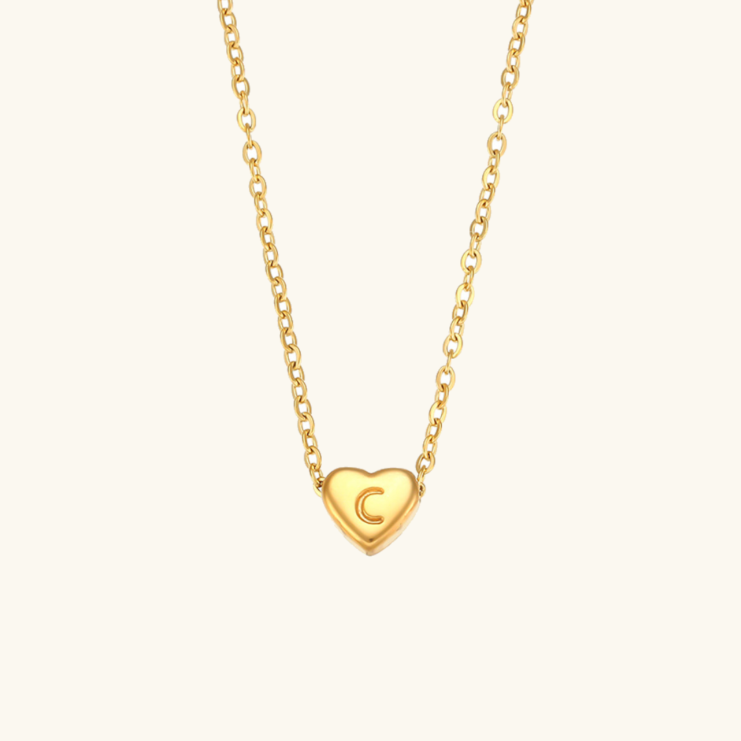 Corazón - Collar con iniciales de oro