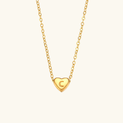 Corazón - Collar con iniciales de oro