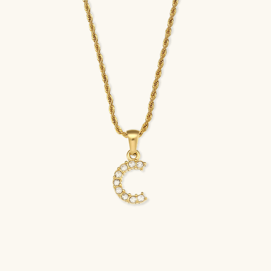 Maeve - Collar de diamantes con iniciales de letras