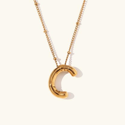 Collar de Iniciales de Oro con Bola
