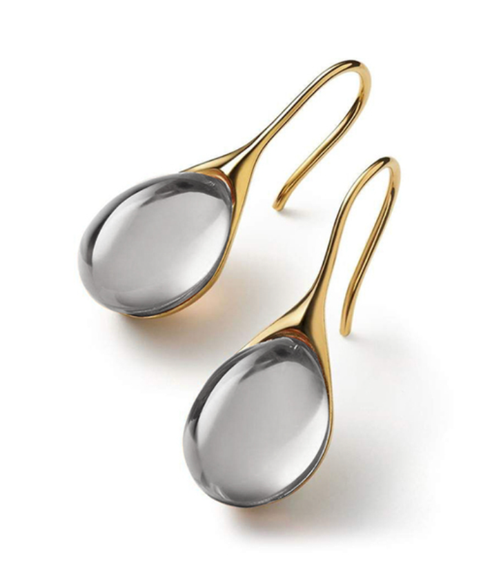 Alina – Pendientes Largos con Cristal en Oro y Plata