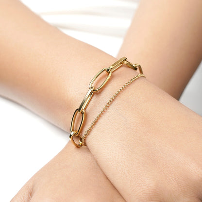 Carla – Pulsera de Eslabones Chapada Elegante