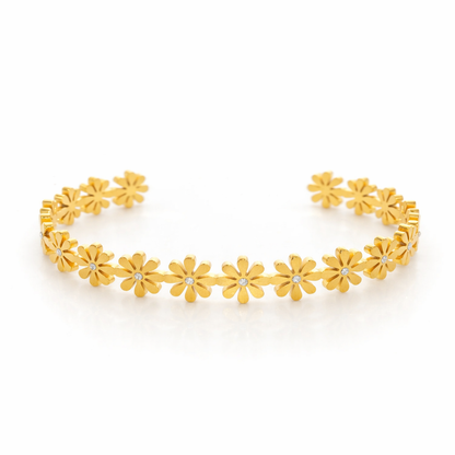 Mariana – Pulsera Floral Dorada