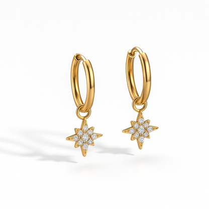 Eira – Pendientes Estrella con Brillo Elegante
