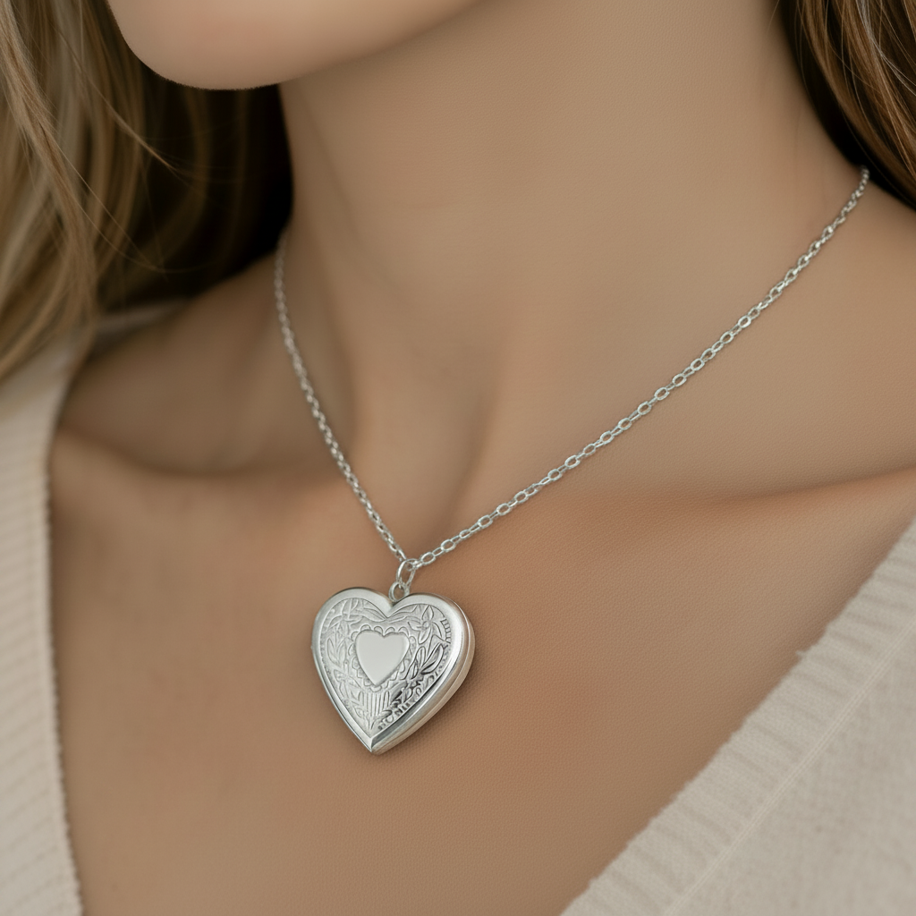 Brianna – Collar Relicario Corazón Elegante