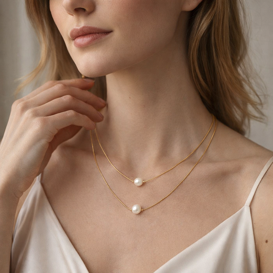 Mariela – Collar Doble Capa con Perlas Elegantes
