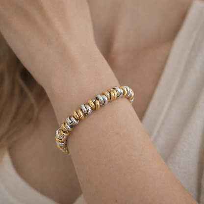 Anika – Pulsera Bicolor Trenzada con Cuentas