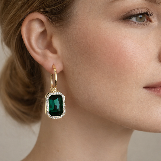 Rochelle – Pendientes Esmeralda Elegantes