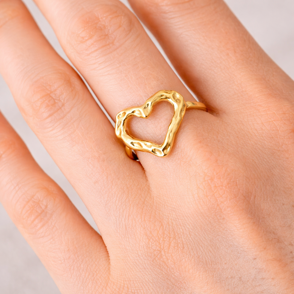 Mikha – Anillo Amor Ajustable con Estilo Retro