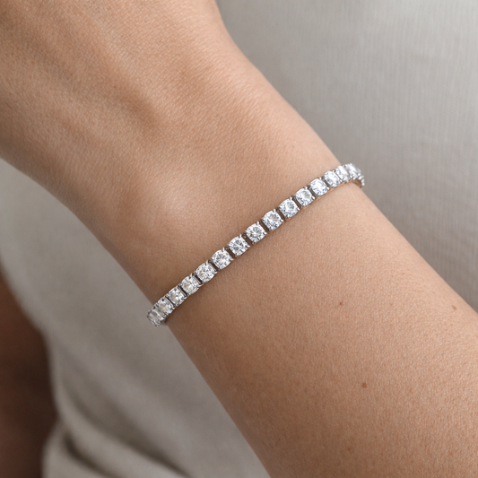 Martina – Pulsera Tennis Plateada Fina