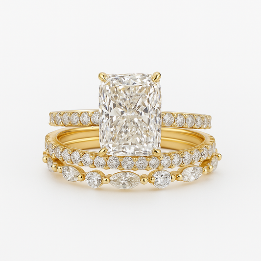 Jaily – Set de 3 Anillos de Boda en Oro de 18 Quilates