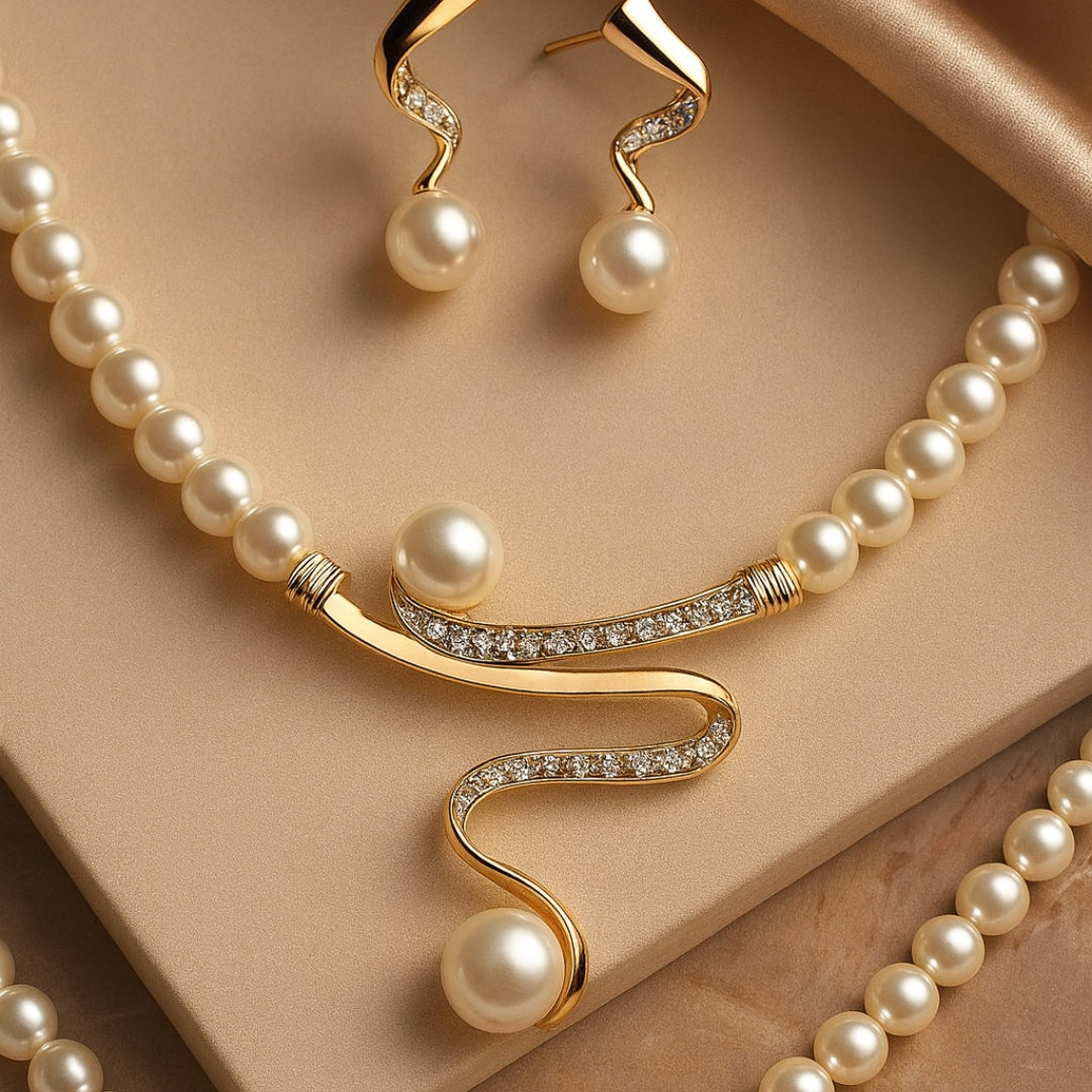 Conjunto de joyas de 2 piezas para mujeres con collar y pendientes