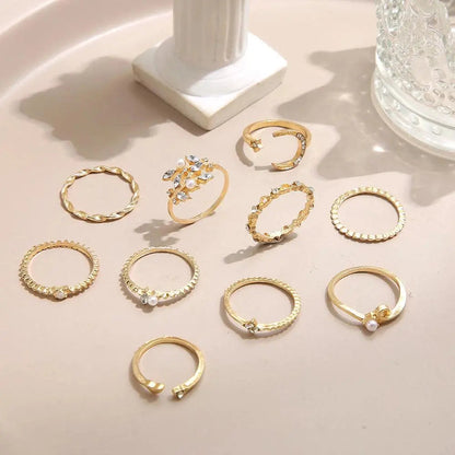 Savana – Juego de 10 Anillos Bohemios Plateados y Dorados