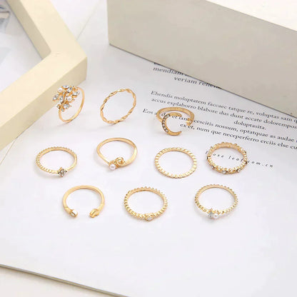 Anne – Lote de 10 Anillos Bohemios Dorados y Plateados