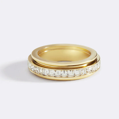 Alessia – Anillo Fidget Giratorio de Declaración de Cristal