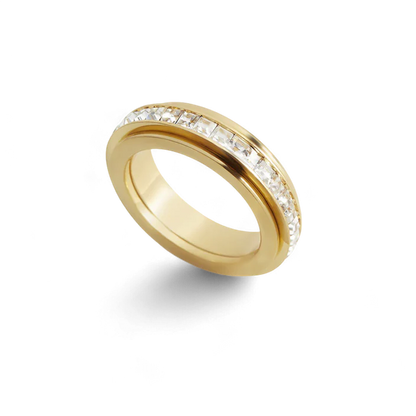 Alessia – Anillo Fidget Giratorio de Declaración de Cristal