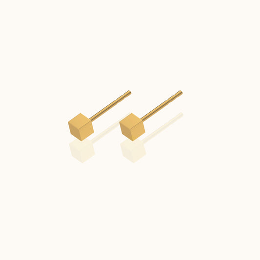 Yasuko - Pendientes minimalistas en forma de cubo