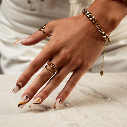 Clara – Bague Chaîne Gourmette Dorada