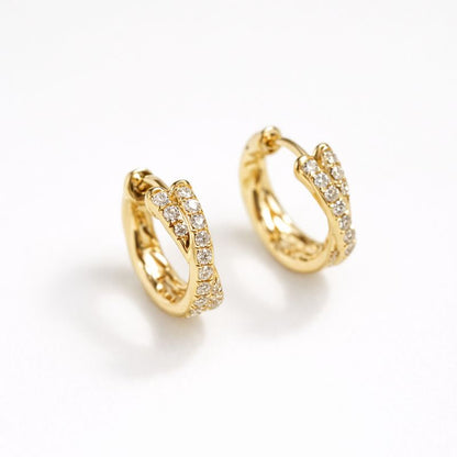 Lara – Pendientes Giro Cruz Doble Fila
