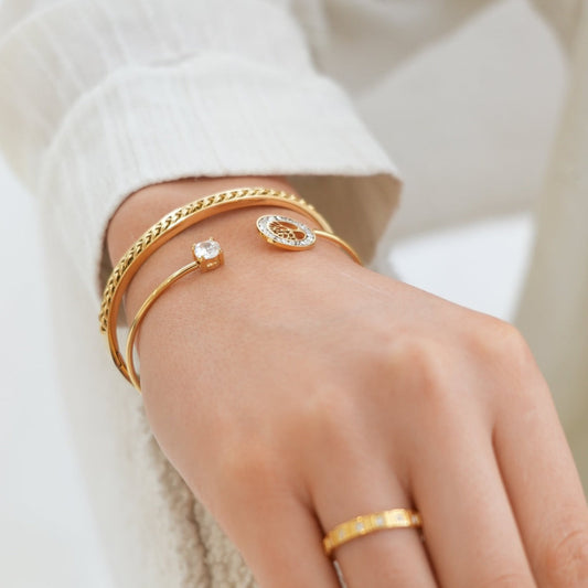 Jessi – Pulsera Jonc Árbol de Vida Ornada con Piedras