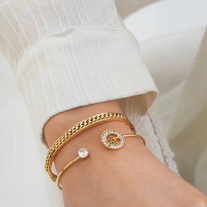 Jessi – Pulsera Jonc Árbol de Vida Ornada con Piedras