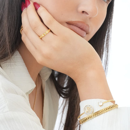 Jessi – Pulsera Jonc Árbol de Vida Ornada con Piedras