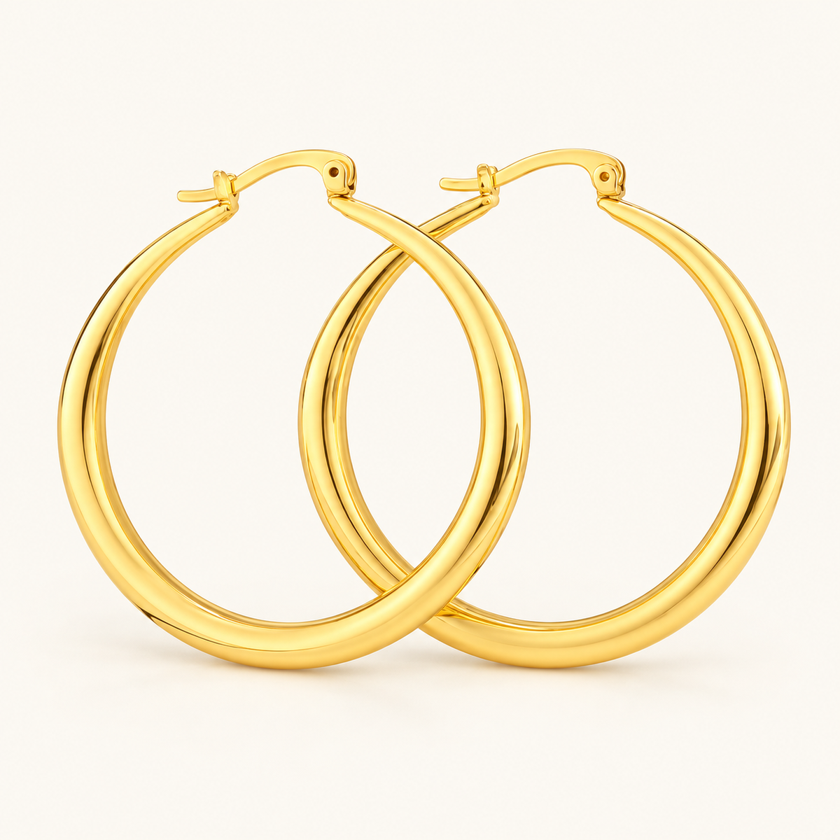 Aros Grandes para Mujeres con Diseño Tubular Redondeado