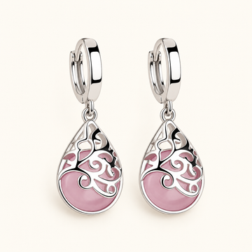 Pendientes Huggie de Mujer con Colgantes en Forma de Gota y Estructura de Perforación Ornamental
