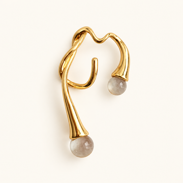 Pendientes de Declaración para Mujeres con Diseño de Aros Curvados y Colgantes en Forma de Gota