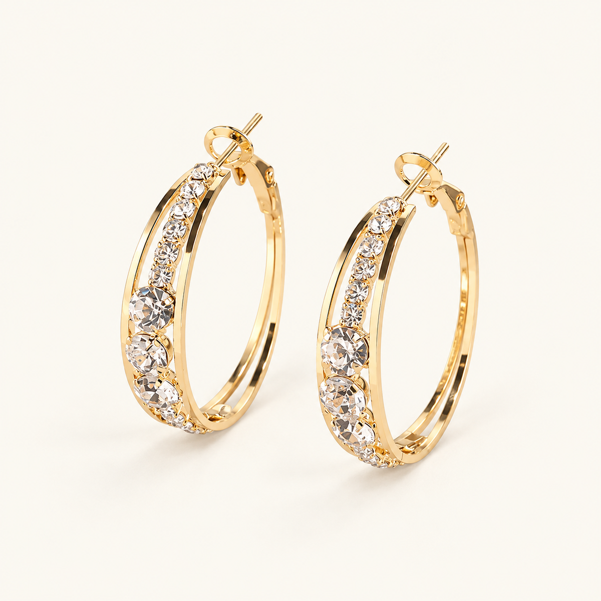 Aretes con Acabado de Cristal Facetado