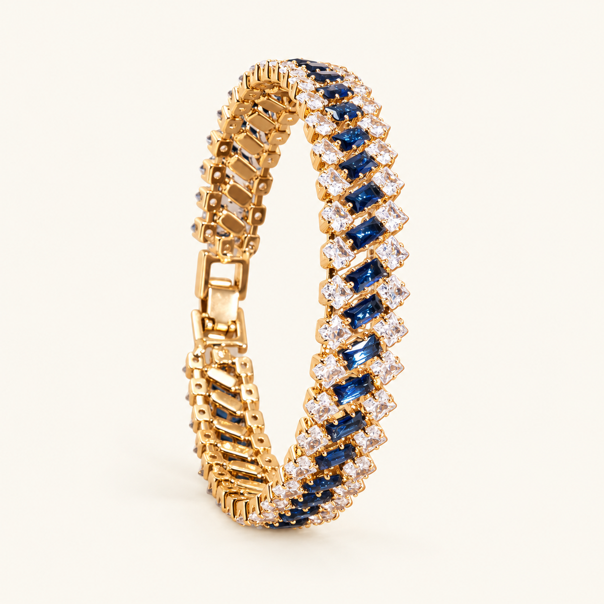 Pulsera Geométrica para Damas con Varios Acentos de Piedra