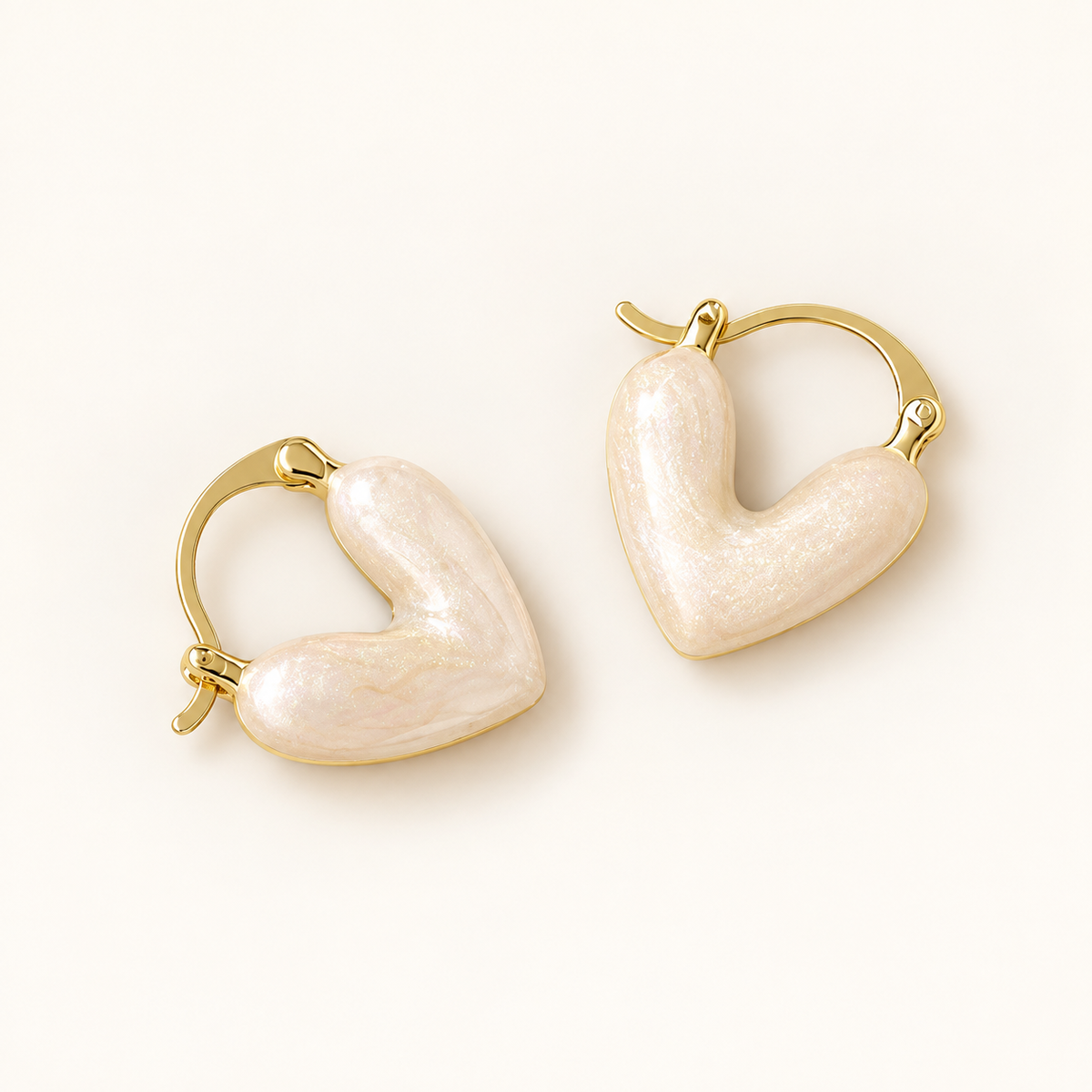 Pendientes de Corazón para Mujeres con Superficie Lisa