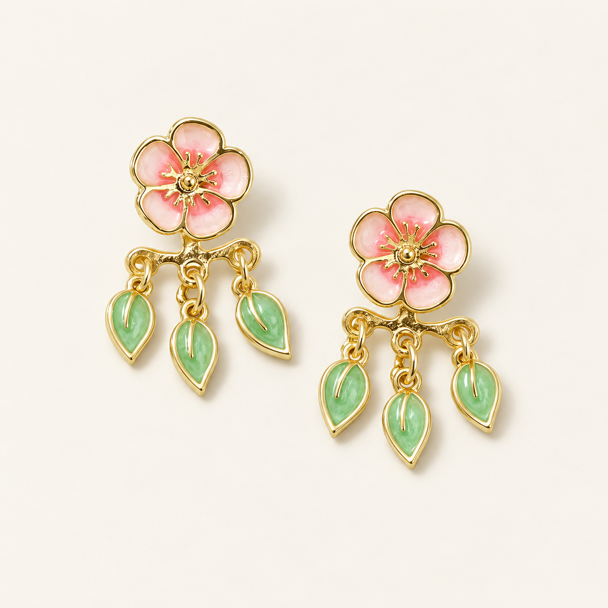 Pendientes de Cerezos para Mujeres con Diseño de Hojas Colgantes