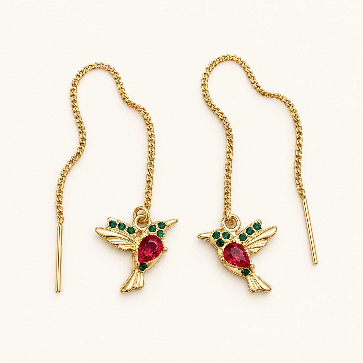 Damas Pendientes Colibri con Motivo de Pajaro Colgante - Par