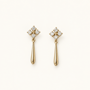 Pendientes de Cruz para Mujer con Diseño de Bastón Colgante - Par