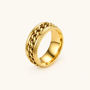 Anillo de Dama con Diseño de Eslabones Giratorios