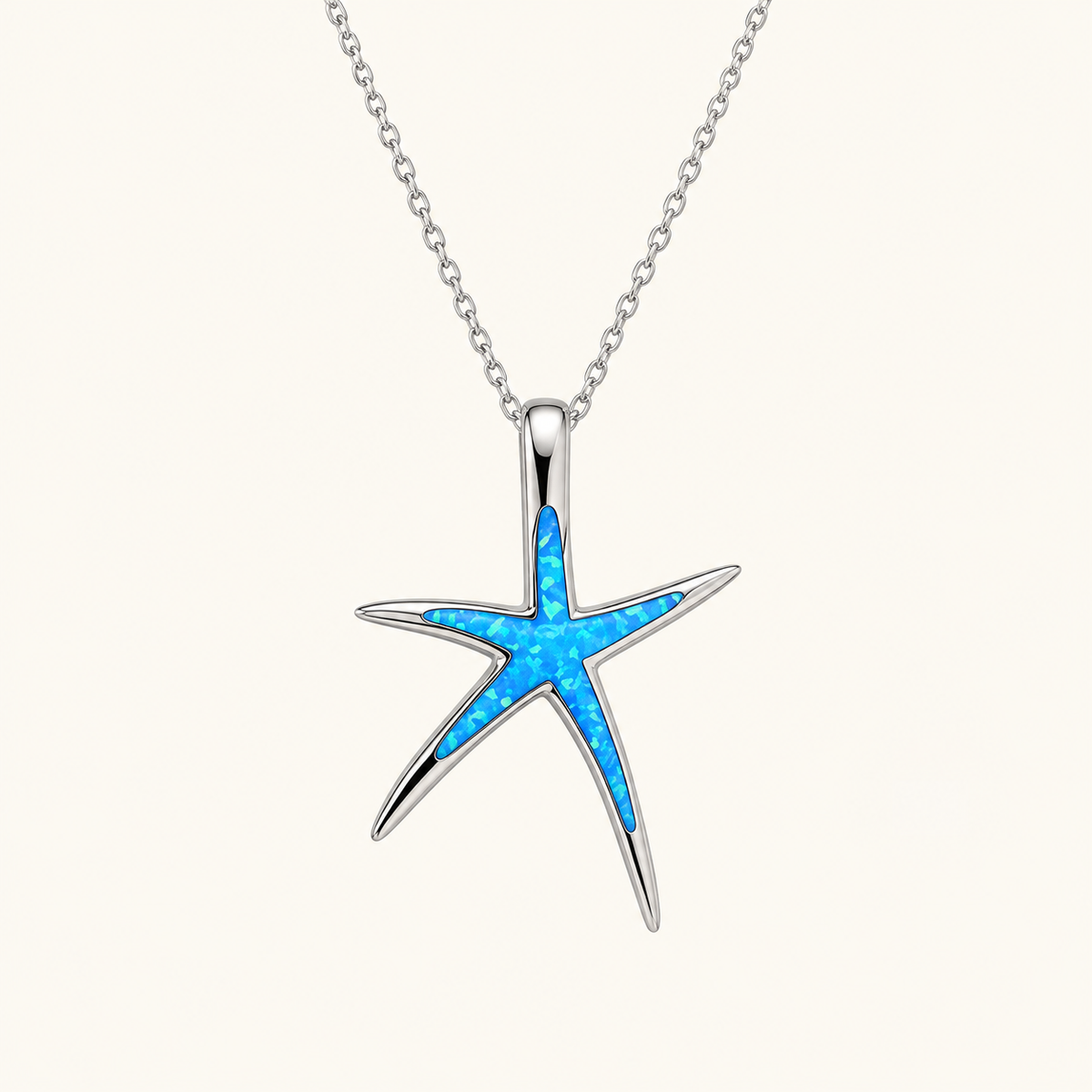 Collar con Colgante de Estrella de Mar para Mujeres con Diseño Alargado de Cinco Brazos