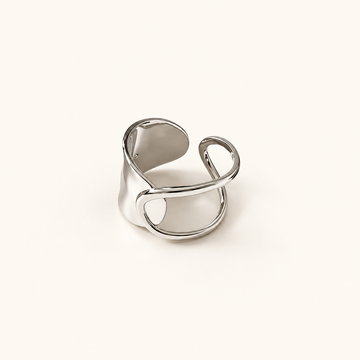 Damas Anillo Chunky Ajustable con Textura Martillada