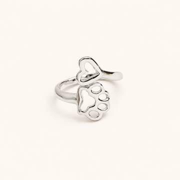 Anillo Abierto Ajustable de Mujer con Motivo de Corazón y Patas