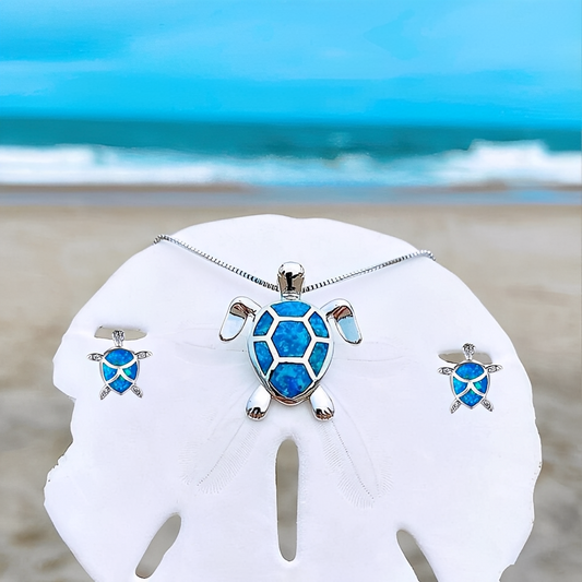 Tricia – Parure Tortuga en Plata & Ópalo