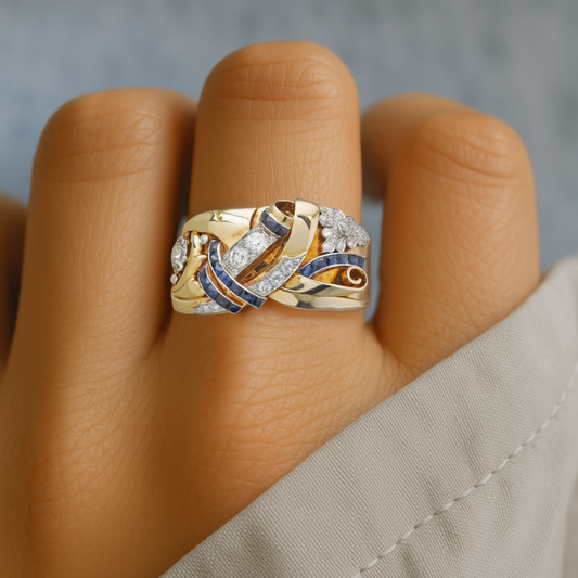 Almira – Anillo Vintage en Oro y Circonio