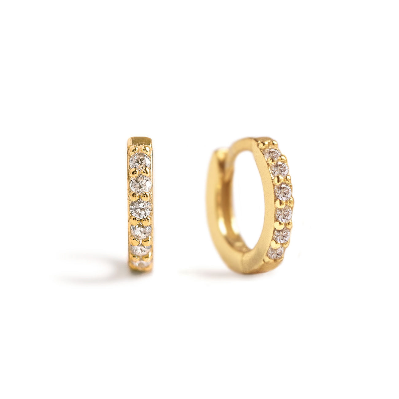 Aros Huggie con circonitas pavé