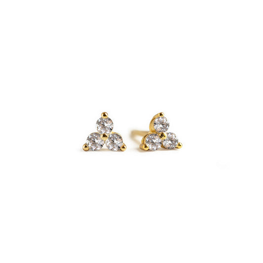 Pequeños Pendientes de Trébol Pavé